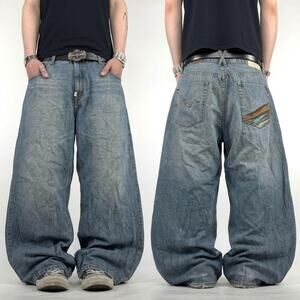 Vintage y2k rare archive baggy wide leg stonewash skater grunge lrg jeans